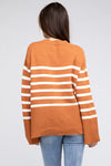 Ribbed Hem Stripe Sweater - My Store