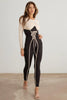 Contrast Stitch Lace-Up Long Sleeve Jumpsuit - My Store