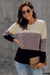 Winter Black Color Block Netted Texture Pullover Sweater - My Store