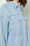 Veveret Button Up Dropped Shoulder Denim Top - My Store