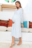 Shopymommy 55103 Elegance Lace Sleeves Maternity & Nursing Nightgown - My Store