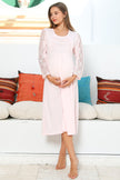 Shopymommy 55103 Elegance Lace Sleeves Maternity & Nursing Nightgown - My Store