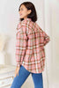 Double Take Plaid Collared Neck Long Sleeve Button-Up Shirt - My Store