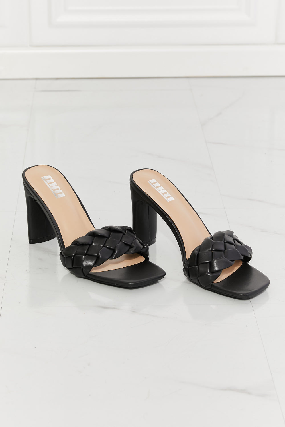 MMShoes Top of the World Braided Block Heel Sandals in Black - My Store