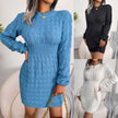 Autumn And Winter Casual Twist Waist Wrap Hip Dress Bottoming Sweater - My Store