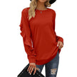 Autumn And Winter New Style Women's Casual Round Neck Sweater Pleated - My Store