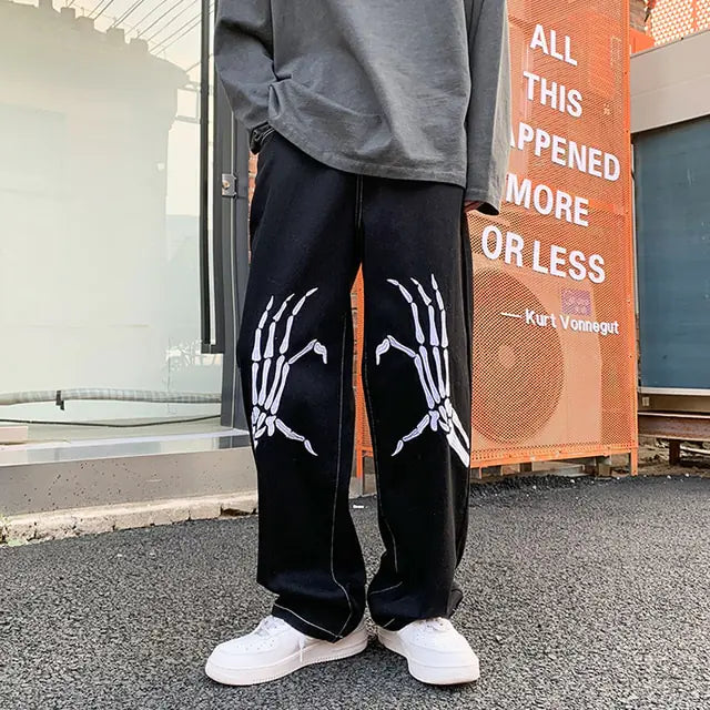 Streetwear Embroidery Baggy Jeans - My Store