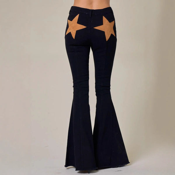 Women's Star Patch Stretch Jeans - My Store