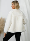 Pocketed Sherpa Zip Up Long Sleeve Jacket - My Store