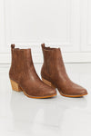 MMShoes Love the Journey Stacked Heel Chelsea Boot in Chestnut - My Store