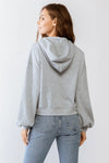 Heater Grey "L'AMANT" Print Long Sleeve Hooded Top /1-2-2-1 - My Store