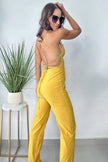 Stretch Fabric Sleeveless Crisscrossed Back Jumpsuit - My Store