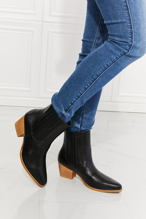 MMShoes Love the Journey Stacked Heel Chelsea Boot in Black - My Store