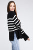 Ribbed Hem Stripe Sweater - My Store