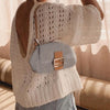 Knitted hollow out o neck pullover Women backless long sleeve - My Store