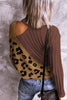 Women' s Fashion Brown Asymmetrical Buckle Sweater - My Store