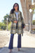 Double Take Full Size Plaid Button Up Lapel Collar Coat - LEATHERS AND FEATHERS