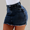 Women's High Stretch A-Line Mini Skirt in Washed Denim - My Store