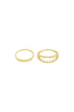 Two Gold Rhinestone Piece Delicate Fashion Ring Set - My Store