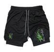 Print 2 in 1 Running Shorts for Men Gym