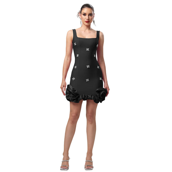 Women's Rhinestone Embellished Wrap Dress - My Store