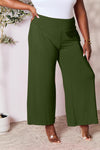 Double Take Full Size Smocked Wide Waistband Wide Leg Pants