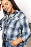 Double Take Plaid Dropped Shoulder Shirt - My Store