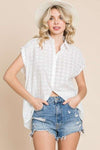 Culture Code Eyelet Crisscross Back Button Up Shirt - My Store