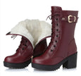 Women's Cotton-Lined Leather Martin Boots