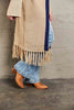 Double Take Geometric Fringe Hem Open Front Duster Cardigan - My Store