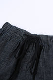 Casual Black Pocketed Frayed Denim Shorts - My Store