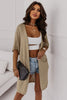 Khaki Dolman Half Sleeve Pocketed Long Cardigan - My Store