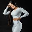 Seamless Yoga Long Sleeve Top Tight Fast Drying Moisture Absorption Hi - My Store