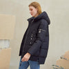 Casual hooded women winter coat parka Zipper pocket padded jacket coat - My Store