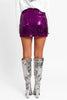 Purple Sequin Metallic Mini Skirt - My Store