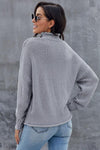 New Gray Chunky Batwing Long Sleeve Turtleneck Sweater - My Store