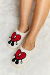 Melody Love Heart Print Plush Slippers - My Store