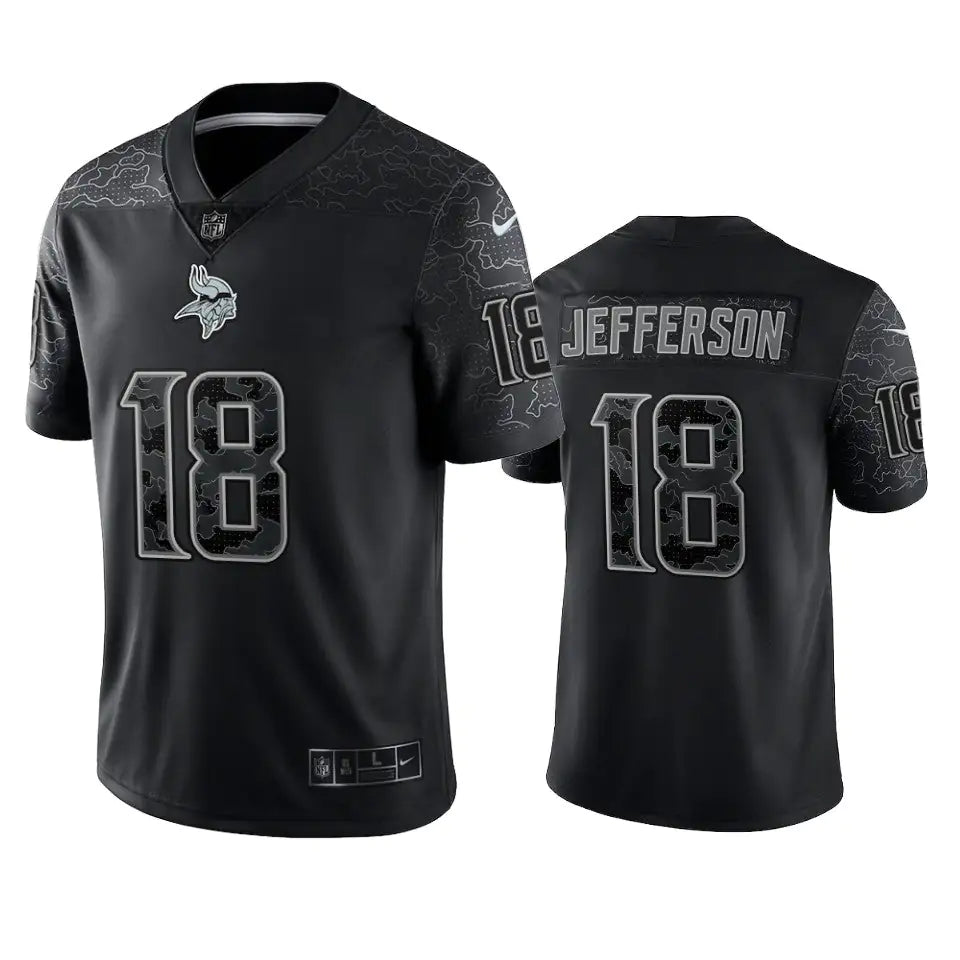 Justin Jefferson Minnesota Vikings Black Reflective - My Store