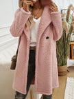 Pocketed Long Sleeve Hooded Teddy Coat - My Store