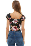 Floral Printed Peasant Style Bodysuit - My Store