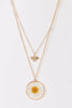 Gold Chain Real Daisy Bee Faux Diamond Pendants Necklace