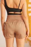 Mocha High Waist Two Pocket Shorts - My Store