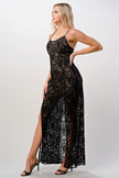 Front Slit Lace Maxi Dress - My Store