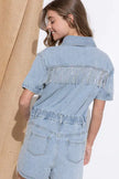 Washed Denim Overall Romper - My Store