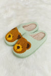 Melody Teddy Bear Print Plush Slide Slippers - My Store