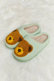 Melody Teddy Bear Print Plush Slide Slippers - My Store