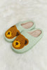 Melody Teddy Bear Print Plush Slide Slippers - My Store