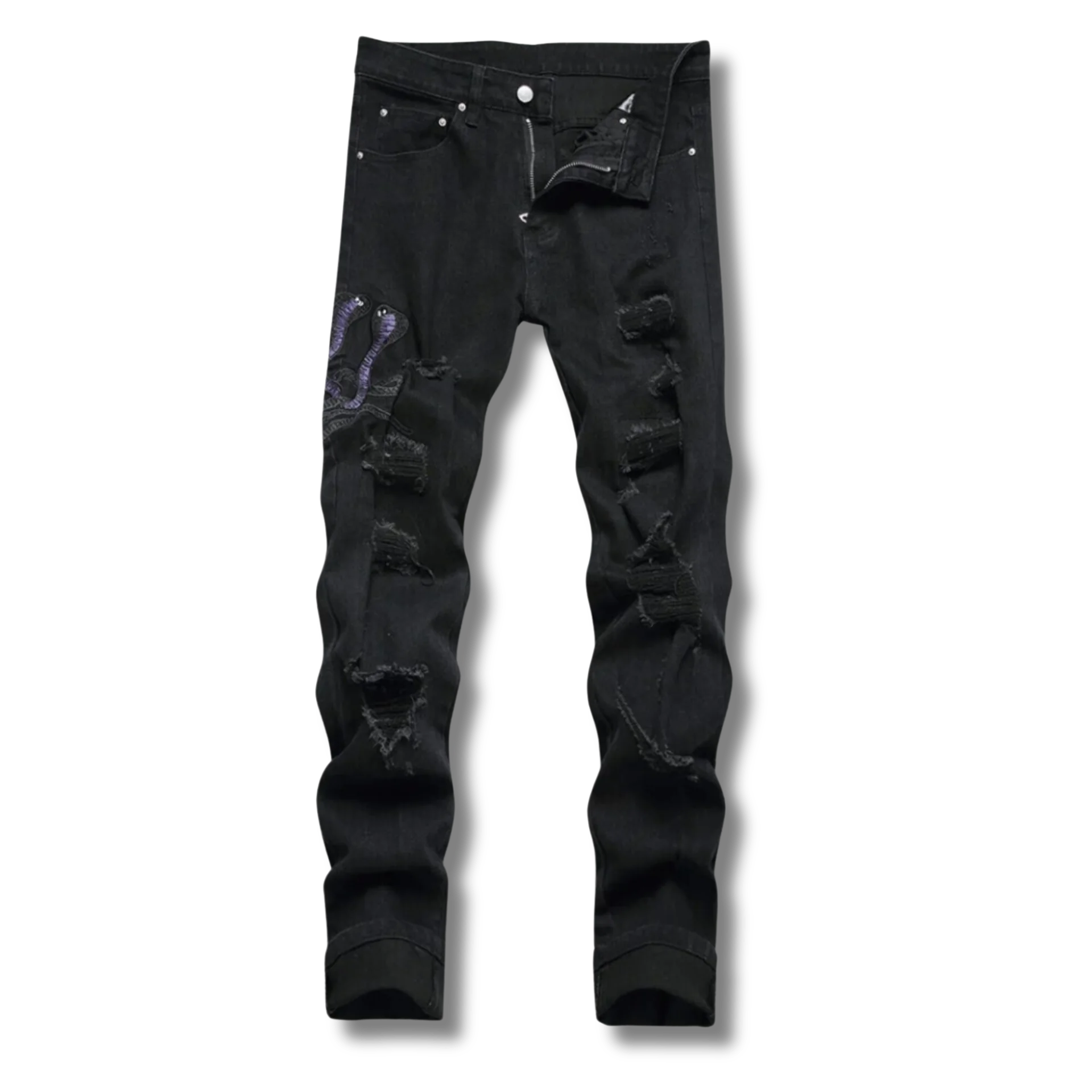 Black Python Jeans - My Store