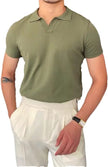 Open Neck Short Sleeve Polo - My Store