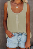 Button Textured Cotton Tank Top - My Store